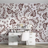 Borda Çiçek Motifli Duvar Kağıdı thumbnail 4