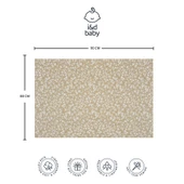 1 Adet Haki Çiçek Desen 80X90 cm %100 Pamuk Tek Katlı Müslin Kumaş Bebek Örtüsü. - 3
