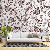 Borda Çiçek Motifli Duvar Kağıdı thumbnail 1