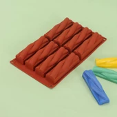 Silikon Kalıp Mum Örgülü Sabun Taş Tozu Kalıbı Burgulu Model Kek Çikolata Kalıbı 8 Li thumbnail 6