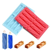 Silikon Kalıp Mum Örgülü Sabun Taş Tozu Kalıbı Burgulu Model Kek Çikolata Kalıbı 8 Li thumbnail 1