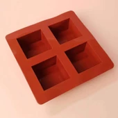 Silikon Kalıp Kare Sabun Taş Tozu Ve Kek Çikolata Kalıbı 4 Lü thumbnail 6