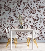 Borda Çiçek Motifli Duvar Kağıdı thumbnail 5