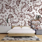 Borda Çiçek Motifli Duvar Kağıdı thumbnail 2