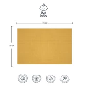 1 Adet Hardal Renk 75X75 cm %100 Pamuk Tek Katlı Müslin Kumaş Bebek Örtüsü. - 3