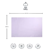 1 Adet Lila Renk 100X120 cm %100 Pamuk Tek Katlı Müslin Kumaş Bebek Örtüsü. - 3
