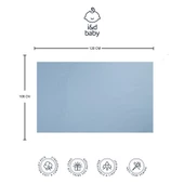 1 Adet Mavi Renk 100X120 cm %100 Pamuk Tek Katlı Müslin Kumaş Bebek Örtüsü. - 3