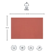 1 Adet Kiremit Renk 100X120 cm %100 Pamuk Tek Katlı Müslin Kumaş Bebek Örtüsü. - 3