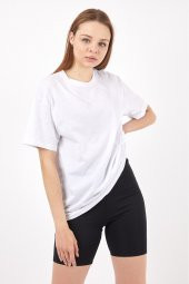 Twenty3 Kadın Sıfır Yaka Basic Düz Oversize T-Shirt - 1