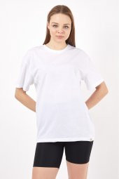 Twenty3 Kadın Sıfır Yaka Basic Düz Oversize T-Shirt - 2