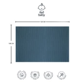 1 Adet Turkuaz Renk 100X120 cm %100 Pamuk Tek Katlı Müslin Kumaş Bebek Örtüsü. - 3