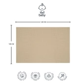 1 Adet Haki Renk 100X120 cm %100 Pamuk Tek Katlı Müslin Kumaş Bebek Örtüsü. - 3