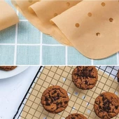 100 Adet Air Fryer Pişirme Kağıdı Tek Kullanımlık Hava Fritöz Yapışmaz Yağlı Kağıt Delikli  Model - 7