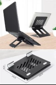 Woody Sofia Ayarlanabilir Metal Dizüstü Destek Tabanı Katlanabilir Taşınabilir Laptop Sehpası Standı - 6