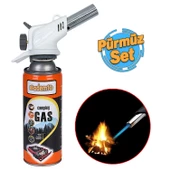 Çakmaklı Pürmüz Yedek Kartuşu Kamp Gazı 400 ML Piknik Kamp Mangal Mutfak Ateş Tutuşturucu 2 Adet thumbnail 1