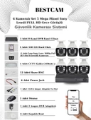 BESTCAM 6 Kameralı Set 5 Mega Piksel Sony Lensli FULL HD Gece Görüşlü Güvenlik Kamera Seti 500 GB Hard disk - 1