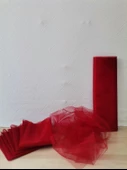 10 Adet Kırmızı 100X300 Kristal Tül Düğün Bohça Süsü Nikah Bohça Süsü Nişan Bohça Süsleme Tülü - 5