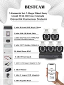 BESTCAM 5 Kameralı Set 5 Mega Piksel Sony Lensli FULL HD Gece Görüşlü Güvenlik Kamera Seti 500 GB Hard disk - 1