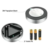 Woody Sofia Kablosuz Spot Pilli Dokunmatik Led Lamba 3 Ledli Dolap Lambası - 3