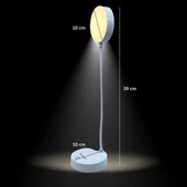 Woody Sofia Yuvarlak USBli Dokunmatik 3 Kademeli 360 Derece Özel Göz Korumalı Led Lityum Masa Lambası - 6