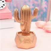 Woody Sofia Led Işıklı Sevimli Kaktüs Dekoratif Masa Lambası Mini Biblo Gece Lambası-GOLD - 1