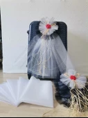 10 Adet 100X300 Kristal Bohça Süsleme Tülü 10 Adet Bohça Süsü Düğün Nikah Kına Bohçası Süsü - 1
