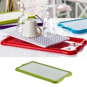 Pratik Lavabo Tezgah Üstü Bulaşık Kurutmalığı Süzmatik 22x40 cm - 1