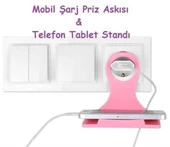 Woody Sofia Universal Mobil Şarj Priz Askısı ve Telefon Tablet Tutucu Stand - 6