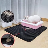 Woody Sofia Kedi Tuvalet Önü Kum Toplayıcı Temizleyici Elekli Gri Paspas - 6