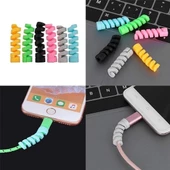 Woody Sofia 4lü Apple, Android Şaj Kablosu Koruyucu Silikon Spiral Yay Aparat - 2