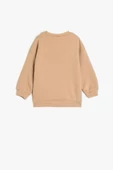 Koton Kız Bebek Sweatshirt Ayıcık Baskılı Uzun Kollu Bisiklet Yaka Pamuklu Şardonlu - 2
