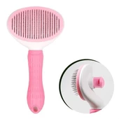 Woody Sofia Kedi Köpek Tüy Toplayıcı Kendini Temizleyebilen Ergonomik Saplı Evcil Hayvan Tarağı Pembe - 1