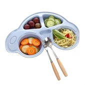 Woody Sofia Bebekler İçin Araba Şeklinde Sevimli Mama Tabağı Çocuk Tabldot - 4