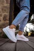 Yeni Sezon Erkek Tarz Casual Sneaker Günlük Spor Rahat Ayakkabı -Beyaz-Beyaz - 2