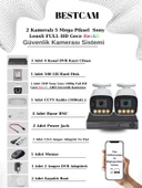 BESTCAM 2 Kameralı Set 5 Mega Piksel Sony Lensli FULL HD Gece Görüşü Renkli Güvenlik Kamera Seti 500 GB HDD - 1