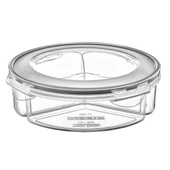 Woody Sofia 3 Bölmeli Sızdırmaz Contalı Kilitli Kapaklı 1,35 Litre yuvarlak Erzak Saklama Kabı LC-500 - 1