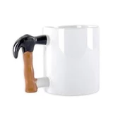 Woody Sofia İlginç Hediyelik Çekiç Kulplu Tasarımlı Seramik Kupa Bardağı - 1