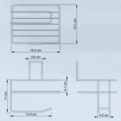 Woody Sofia Kendiliğinden Yapışkanlı Tuvalet Kağıdı Tutacağı ve Yedek Raf - Siyah Modern Metal Tasarım - 4