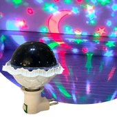 Woody Sofia Kristal Gökyüzü Modlu Yıldızlı Hareketli 360 Derece Dönen Kristal Led Ampül - 1