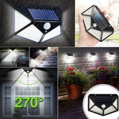 Woody Sofia 100 Ledli 3 Farklı Aydınlatma Ayarlı Solar Güneş Enerjili Hareket Sensörlü Bahçe Duvar Lambası - 2