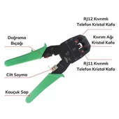 Woody Sofia 3ü 1 Arada Modüler Kablo Sıkma,Soyma ve Kesme Pensesi - 5