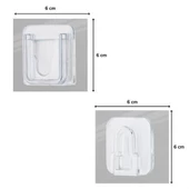 Woody Sofia Eşya Sabitleme Askısı 10 Çift Şeffaf Çift Taraflı Yapışkanlı Geçmeli Klips - 5