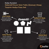 Woody Sofia DECO103 Supermen Dekoratif Duvar Süsü Tablo Aksesuar Ahşap Tasarım Hediye Pano Sticker Seti - 8