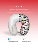 Moda Home Bedding Visco Ortopedik Seyahat Yastığı - Visco Yastık, Çıkarılabilir Kılıf, Penguin Yastık - 1