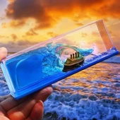 Woody Sofia  Batmayan Gemi Hediyelik Dekoratif Ev ve Ofis Hediyesi Özel Aşk Gemisi - 1