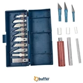 Woody Sofia Zanaat 16 Parça Hobi Gravür Ahşap Heykel Çömlek Oyma Şekil Verme 13 Maket Bıçak Neşter Seti - 4