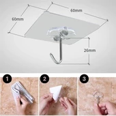 Woody Sofia Süper Güçlü Yapışkanlı Suya Dayanıklı Şeffaf Askı 5li Set Yeniden Kullanılabilir Kancalar - 5