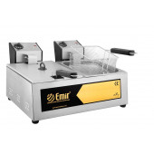 Emirmakine Büfe Tipi 5+5 Litre Elektrikli Fritöz Makinesi 1-Kalite - 1