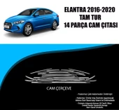 Hyundai Elantra İçin Uyumlu  2016-2020 Krom Cam Çerçevesi Tamtur - 2