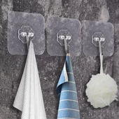 Woody Sofia Süper Güçlü Yapışkanlı Suya Dayanıklı Şeffaf Askı 5li Set Yeniden Kullanılabilir Kancalar - 3